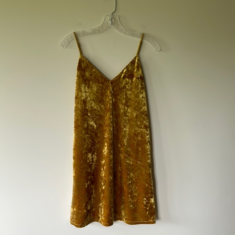 BP velvet dress, mustard yellow, size XXS, EUD